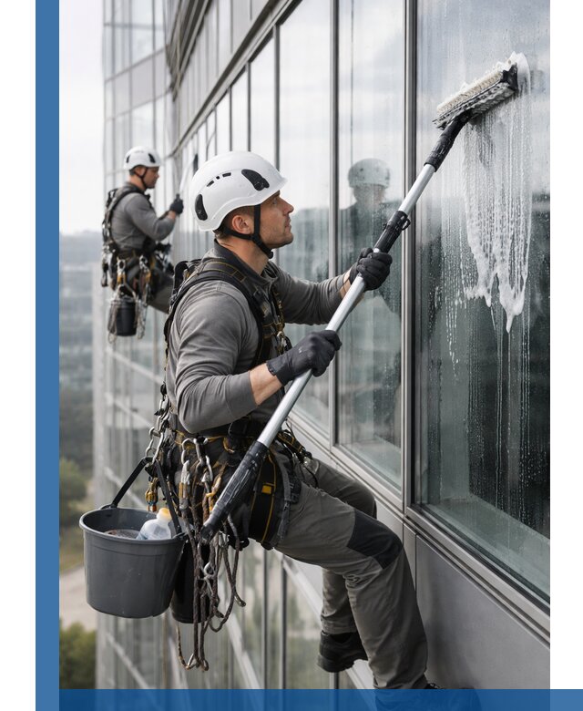 Высотная мойка сплошного остекления с выездом в Осинниках