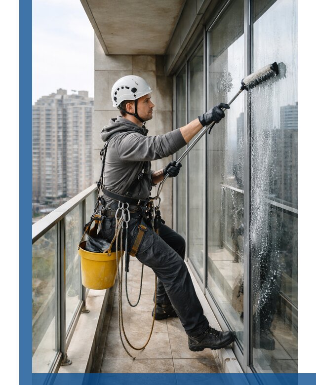 Профессиональная мойка балконного остекления в Осинниках