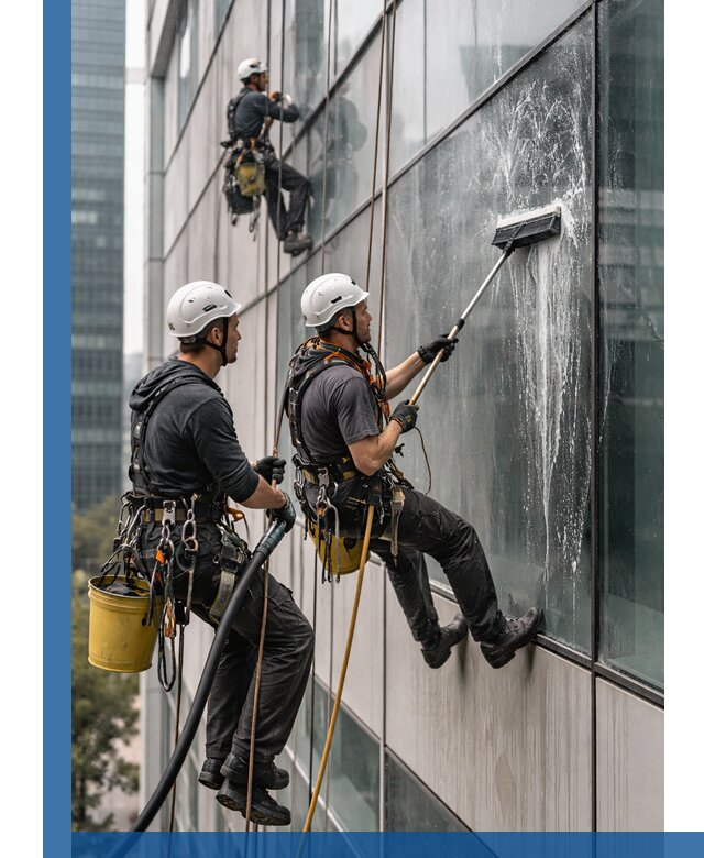 Профессиональная высотная мойка фасадов зданий в Осинниках