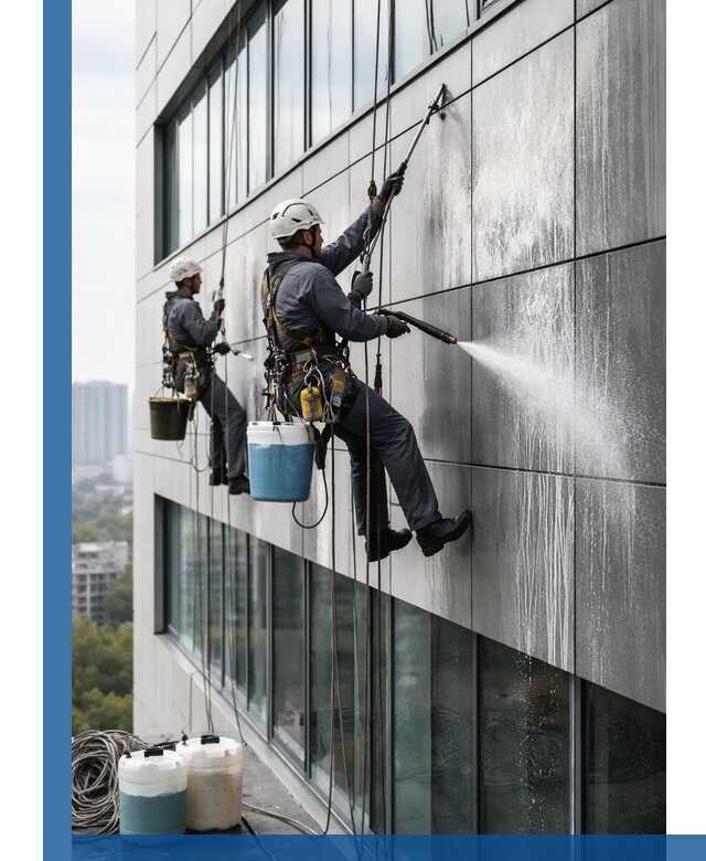 Профессиональная мойка вентилируемых фасадов в Осинниках