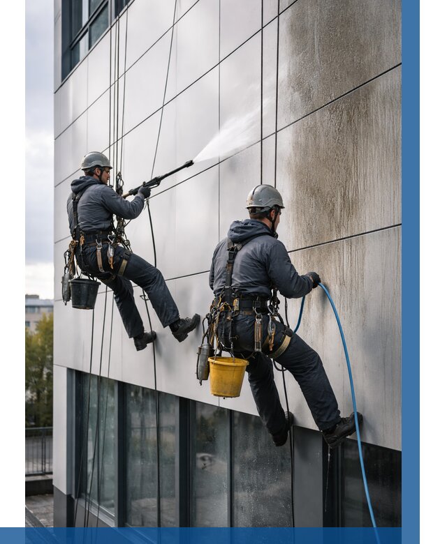 Мойка фасада из композита в Осинниках по цене от 308 р. | ВЫСОТНИК-Снн