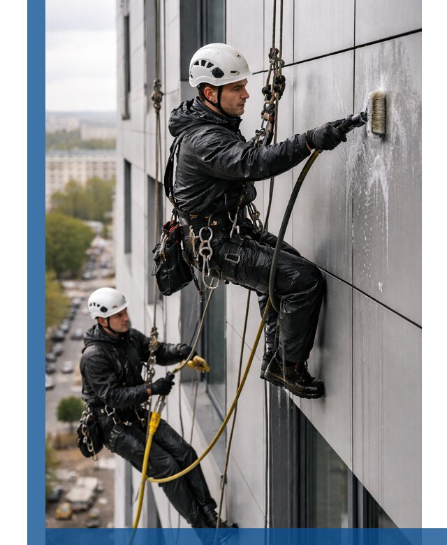 Профессиональная мойка фасада из композита в Осинниках