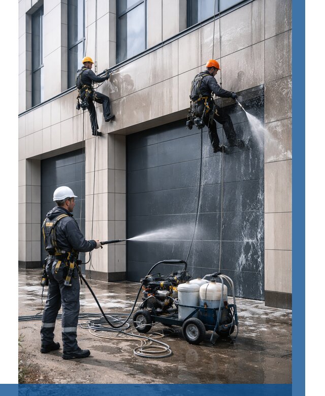 Послестроительная мойка фасада в Осинниках от 308 р. | ВЫСОТНИК-Снн