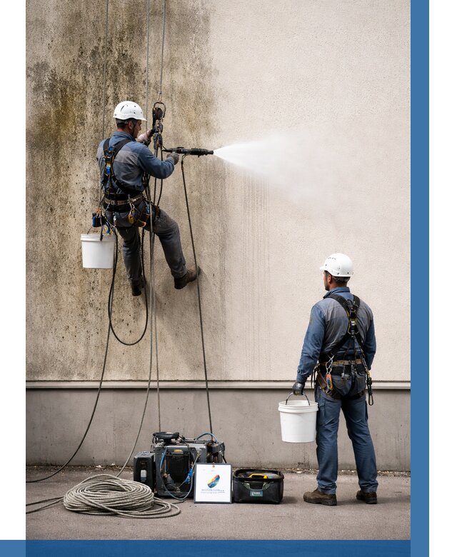 Очистка фасада от плесени в Осинниках от 308 р. | ВЫСОТНИК-Снн