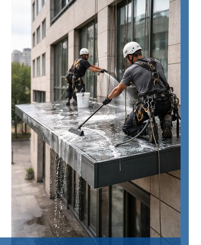 Мойка козырьков и навесов в Осинниках от 3588 р. | ВЫСОТНИК-Снн