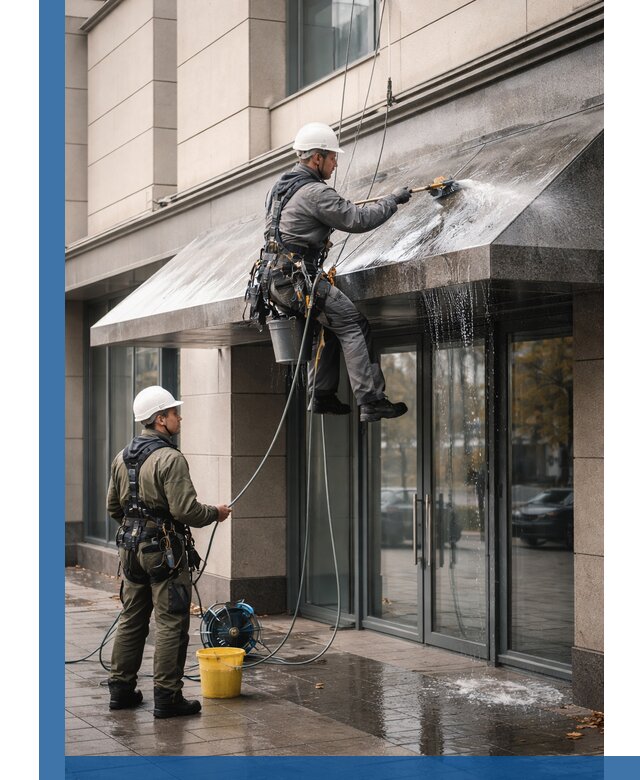 Профессиональная мойка козырьков и навесов в Осинниках