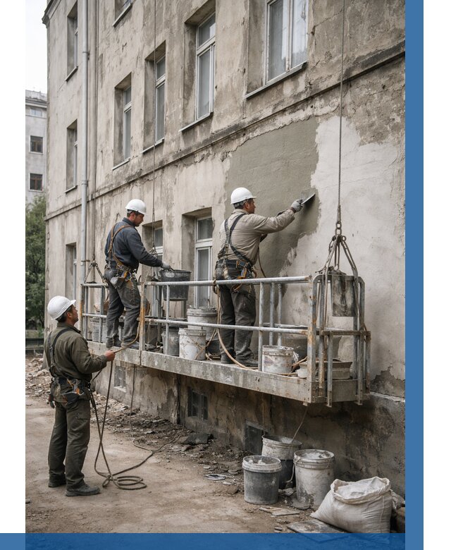 Капитальный ремонт фасада в Осинниках от 4305 р. | ВЫСОТНИК-Снн