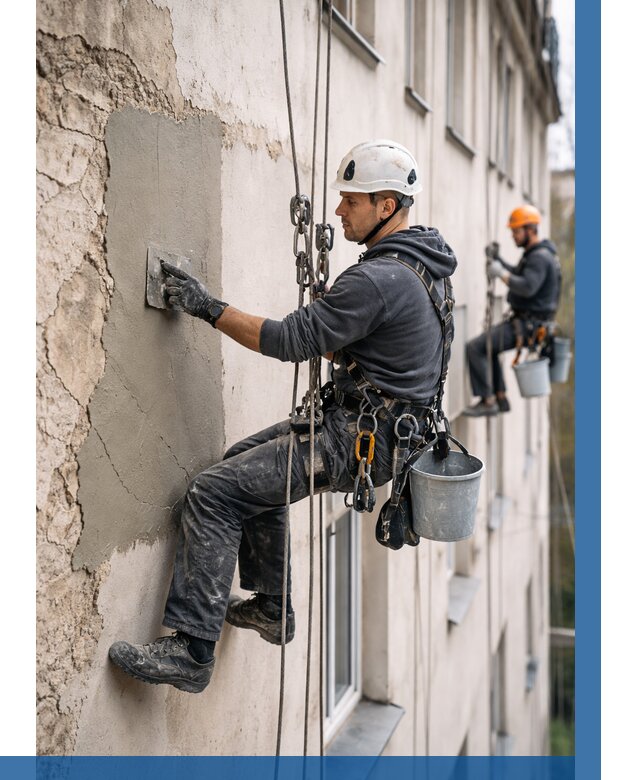 Восстановление штукатурки фасада в Осинниках от 1230 р. | ВЫСОТНИК-Снн