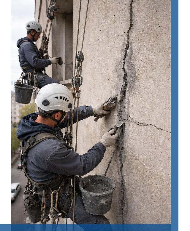 Заделка трещин на фасаде в Осинниках от 923 р. | ВЫСОТНИК-Снн