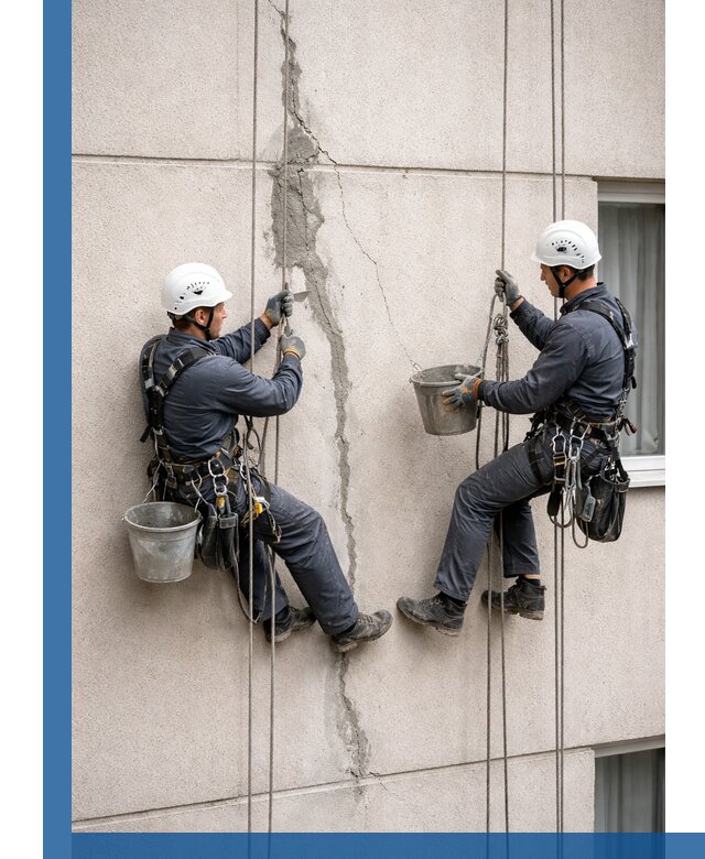 Заделка трещин на фасаде в Осинниках с гарантийным ремонтом