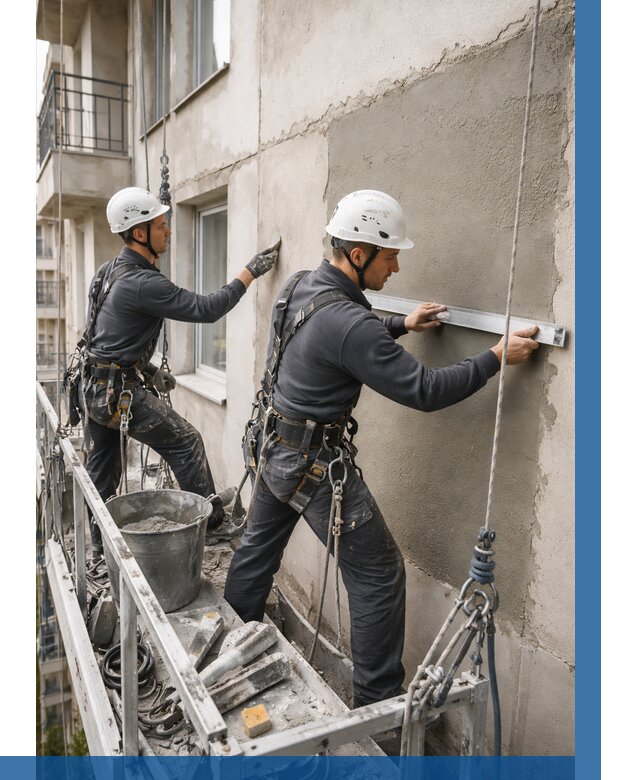 Штукатурка фасада на высоте в Осинниках от 923 р. | ВЫСОТНИК-Снн