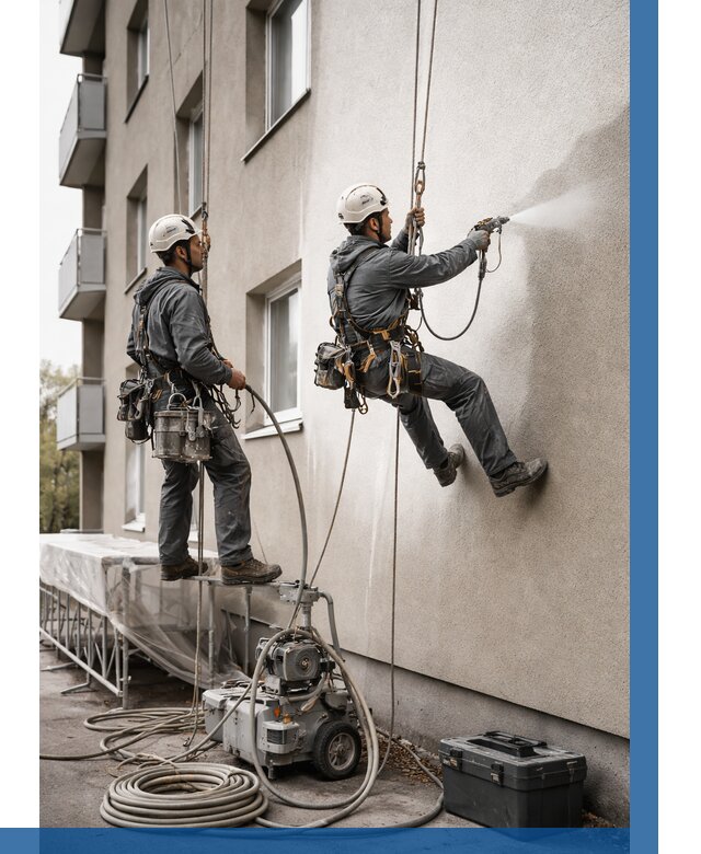 Безвоздушная покраска фасада в Осинниках от 226 р/м² | ВЫСОТНИК-Снн