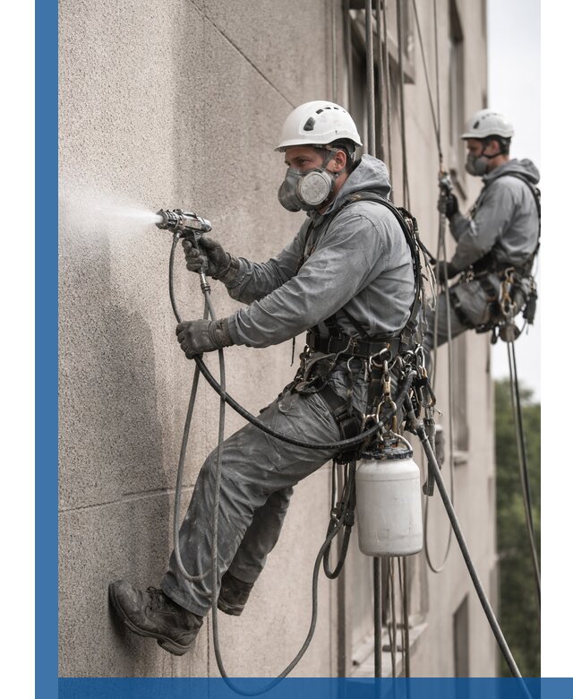 Безвоздушная покраска фасадов зданий в Осинниках профессионально