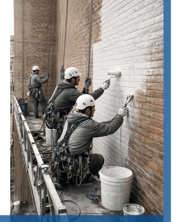 Покраска кирпичного фасада в Осинниках от 359 р. | ВЫСОТНИК-Снн