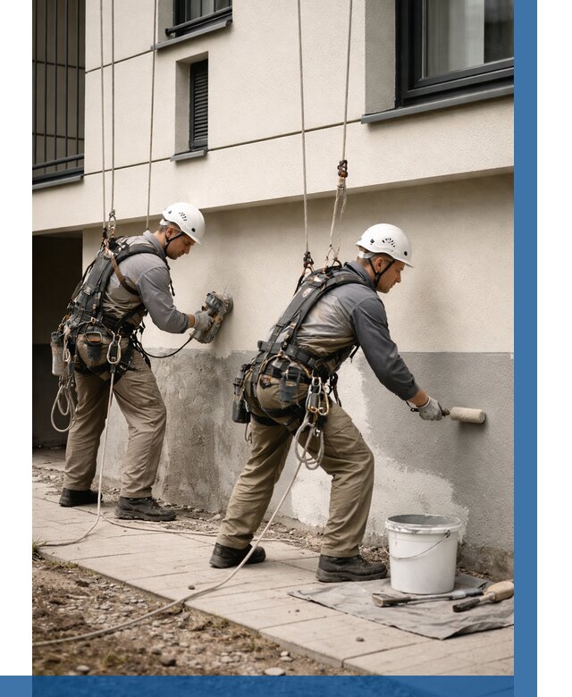 Окраска цоколя здания в Осинниках от 461 р. под ключ | ВЫСОТНИК-Снн