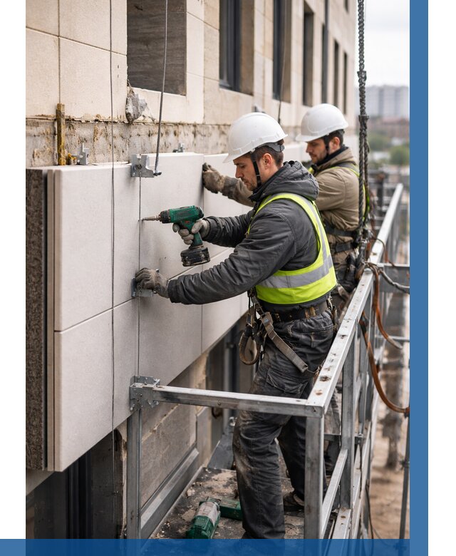 Монтаж фасадных термопанелей в Осинниках от 1538 р. | ВЫСОТНИК-Снн