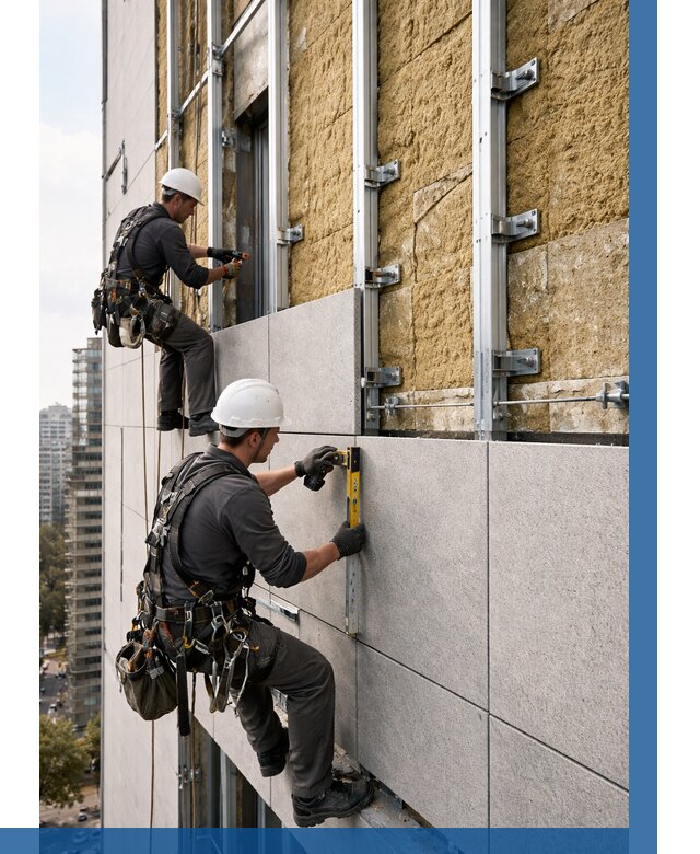 Монтаж вентилируемого фасада в Осинниках от 3588 р. | ВЫСОТНИК-Снн