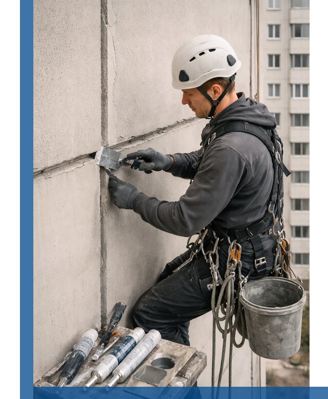 Ремонт межпанельных швов в Осинниках герметизация и восстановление