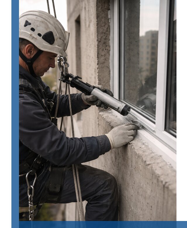 Герметизация оконных швов снаружи в Осинниках профессионально