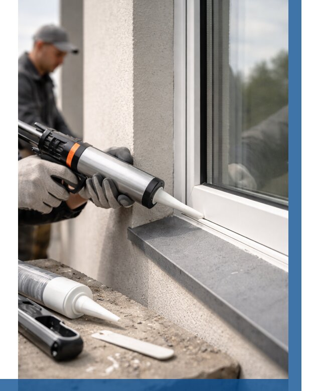 Герметизация монтажных швов окон в Осинниках от 666 р. | ВЫСОТНИК-Снн