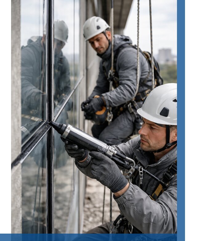 Герметизация витражных швов в Осинниках от 666 р. | ВЫСОТНИК-Снн