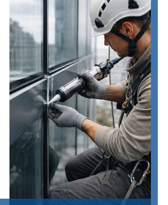 Герметизация стыков витража в Осинниках от 1230 р. | ВЫСОТНИК-Снн