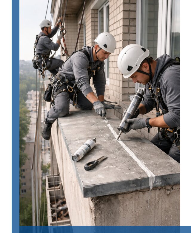 Герметизация балконного козырька в Осинниках профессионально