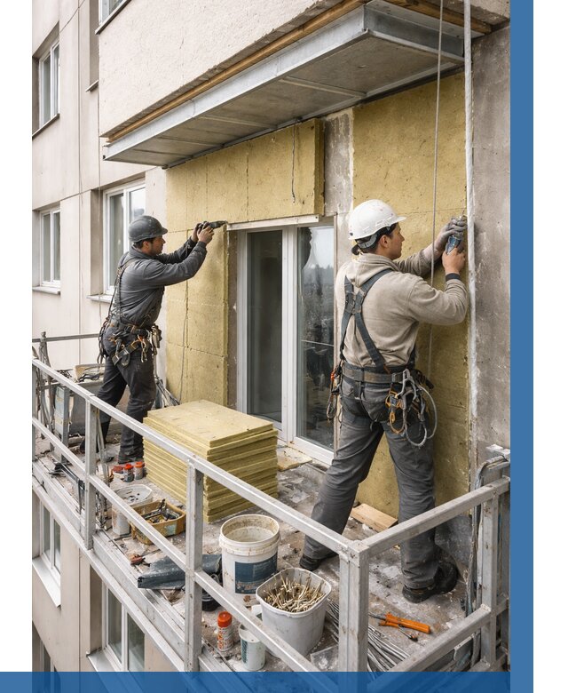 Утепление балкона снаружи в Осинниках от 1640 р. под ключ ВЫСОТНИК-Снн