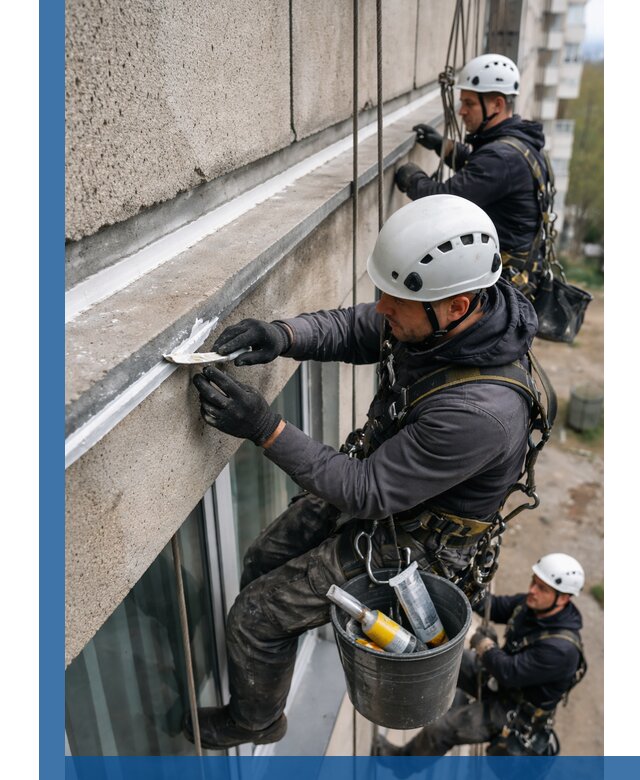 Герметизация примыкания балкона в Осинниках под ключ с гарантией