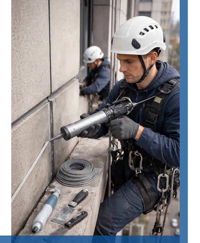 Герметизация деформационных швов фасада в Осинниках от 718 | ВЫСОТНИК-Снн