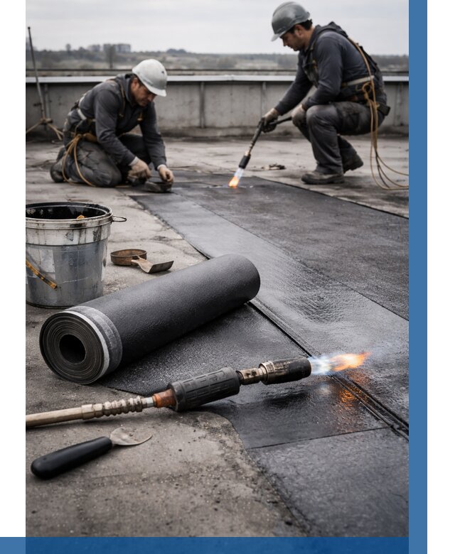 Ремонт рулонной кровли в Осинниках от 666 р. | ВЫСОТНИК-Снн