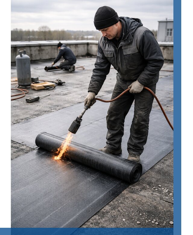 Ремонт наплавляемой кровли в Осинниках от 718 р. | ВЫСОТНИК-Снн