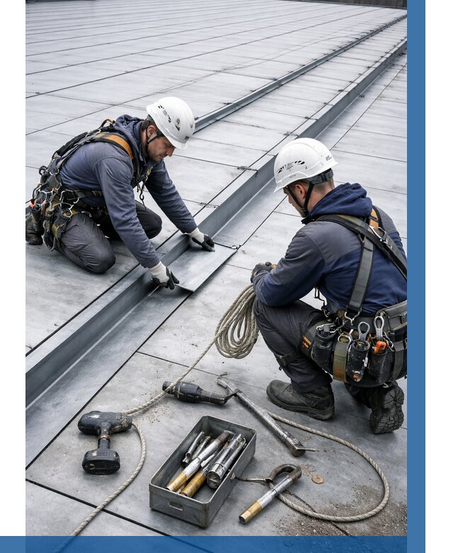 Ремонт фальцевой кровли в Осинниках от 718 р. | ВЫСОТНИК-Снн