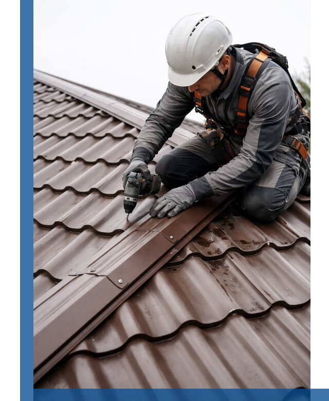 Ремонт металлочерепицы на крыше в Осинниках профессионально