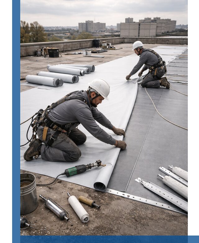 Монтаж мембранной кровли в Осинниках для промышленных зданий