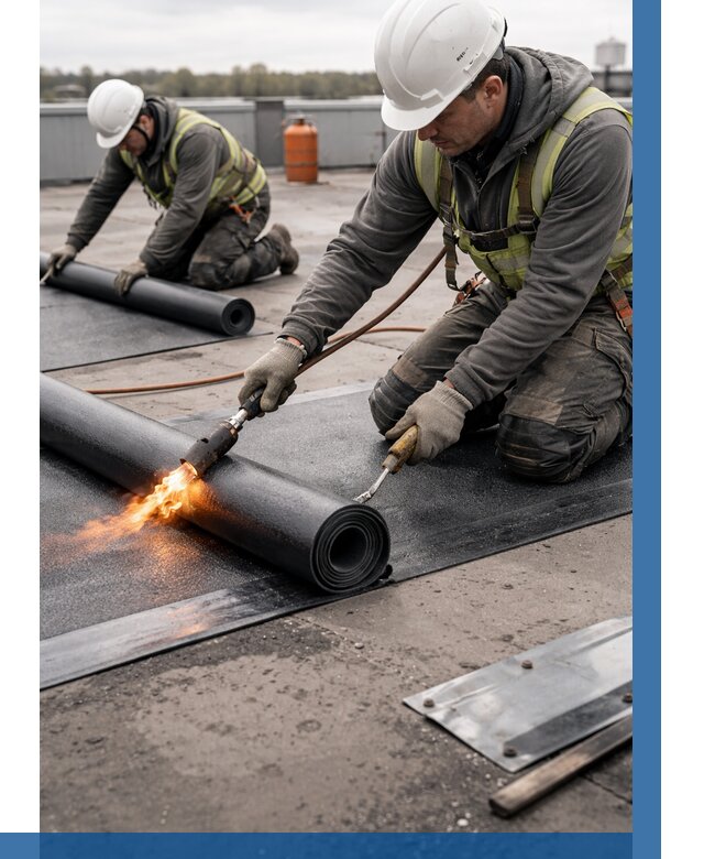 Монтаж наплавляемой кровли в Осинниках от 871 р. — ВЫСОТНИК-Снн