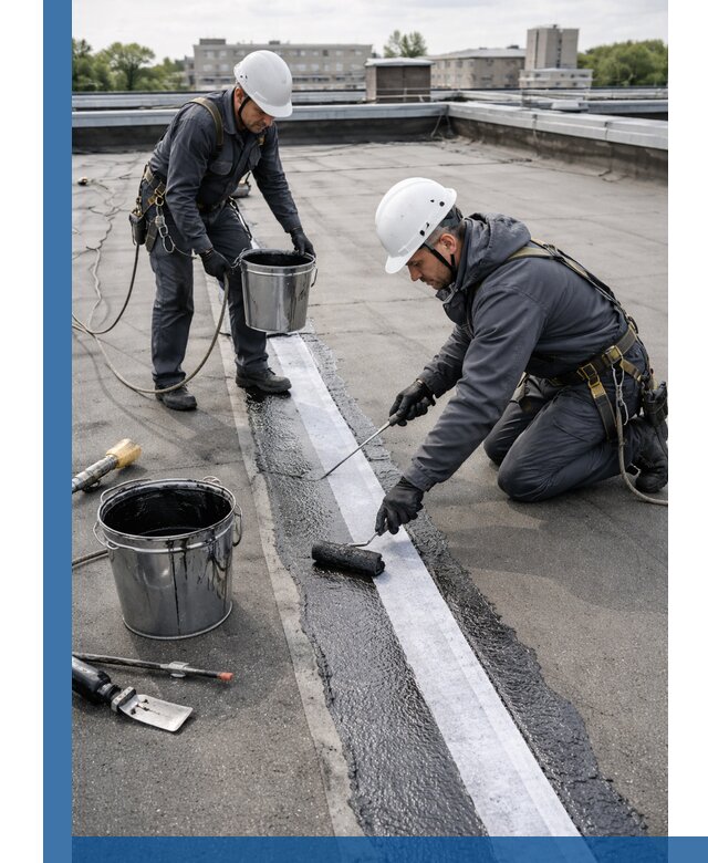 Гидроизоляция кровли мастикой в Осинниках надежная защита