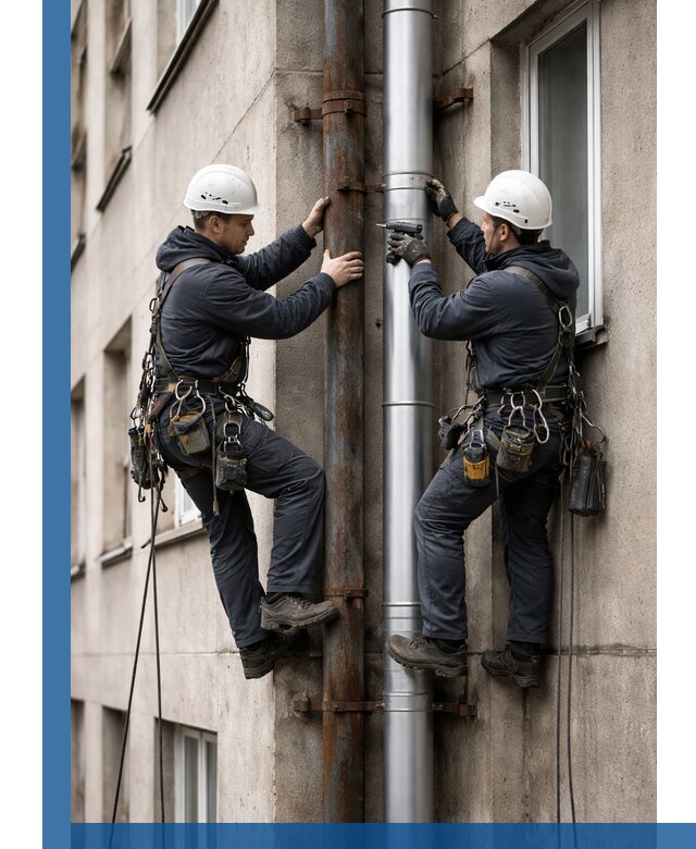 Замена водосточных труб в Осинниках: монтаж и демонтаж под ключ