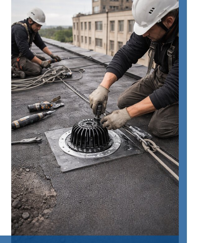 Установка водосточных воронок в Осинниках цена от 3588 р. | ВЫСОТНИК-Снн