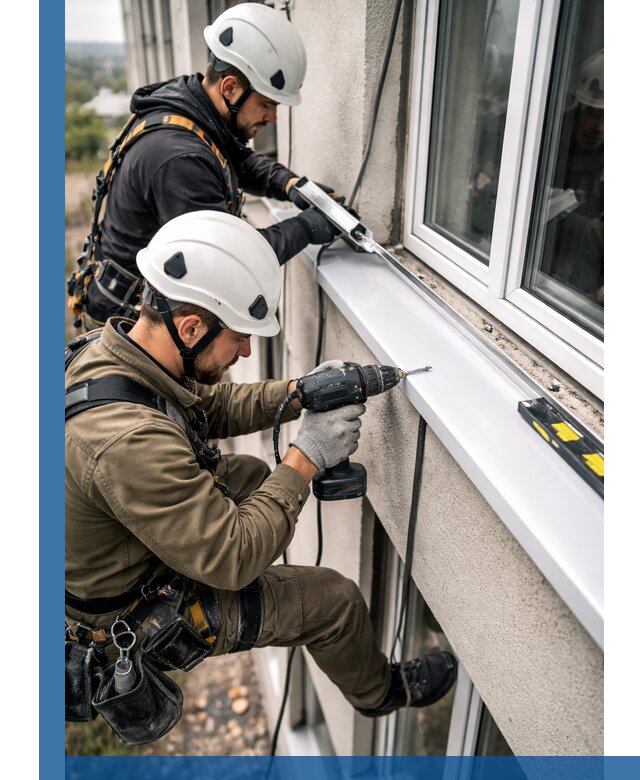 Профессиональный монтаж оконных отливов и отведения воды в Осинниках