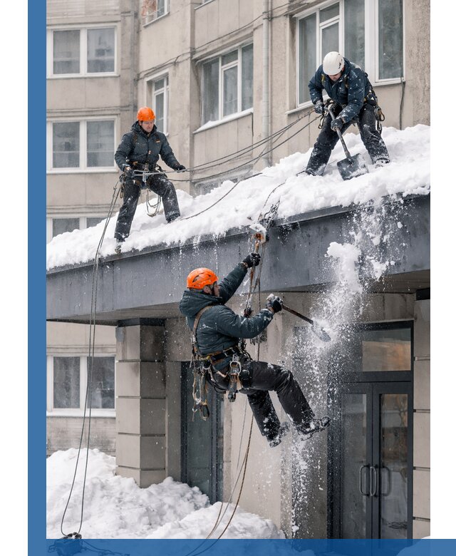 Безопасная очистка навесов от снега в Осинниках круглогодично