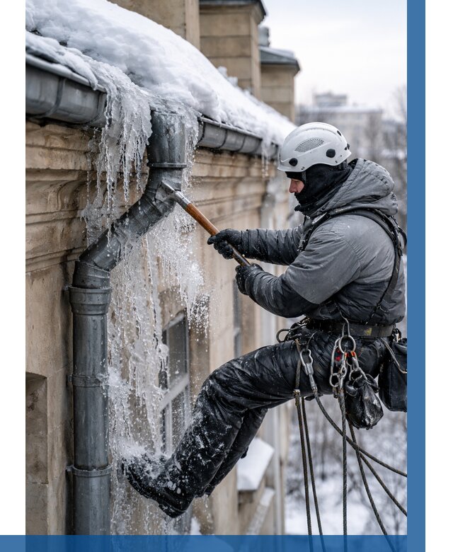 Очистка водостоков от льда в Осинниках от 3588 р. | ВЫСОТНИК-Снн