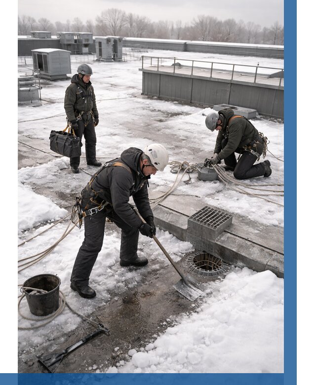 Абонентское обслуживание кровли зимой в Осинниках от 8201 р. | ВЫСОТНИК-Снн