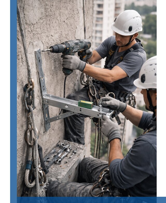 Установка кронштейнов кондиционера и крепежа в Осинниках