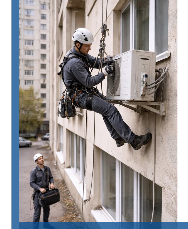 Демонтаж внешнего блока кондиционера в Осинниках профессионально