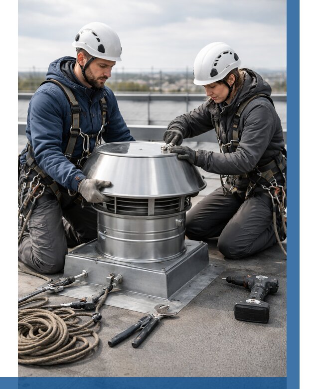 Установка дефлекторов на кровле в Осинниках от 4613 р. | ВЫСОТНИК-Снн