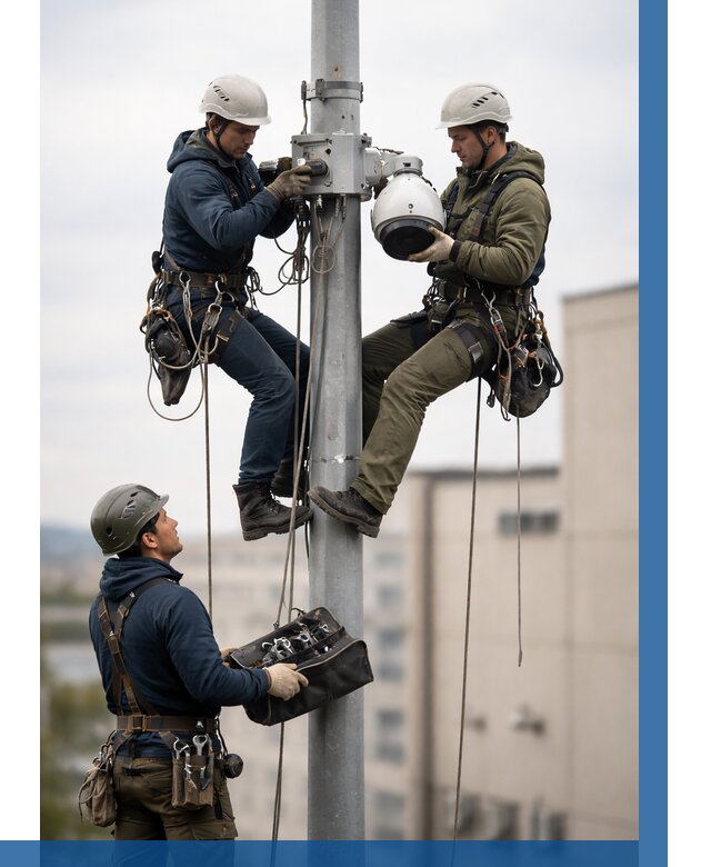 Установка видеокамер на мачте в Осинниках от 8713 р. | ВЫСОТНИК-Снн