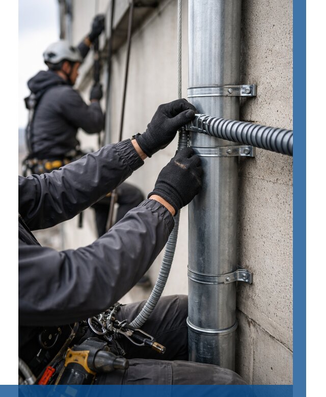 Монтаж гофры для кабеля в Осинниках от 308 р. | ВЫСОТНИК-Снн