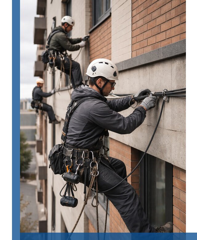 Крепление кабеля на фасаде монтаж и крепеж в Осинниках