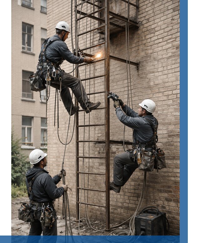 Ремонт пожарной лестницы в Осинниках от 7688 р. | ВЫСОТНИК-Снн